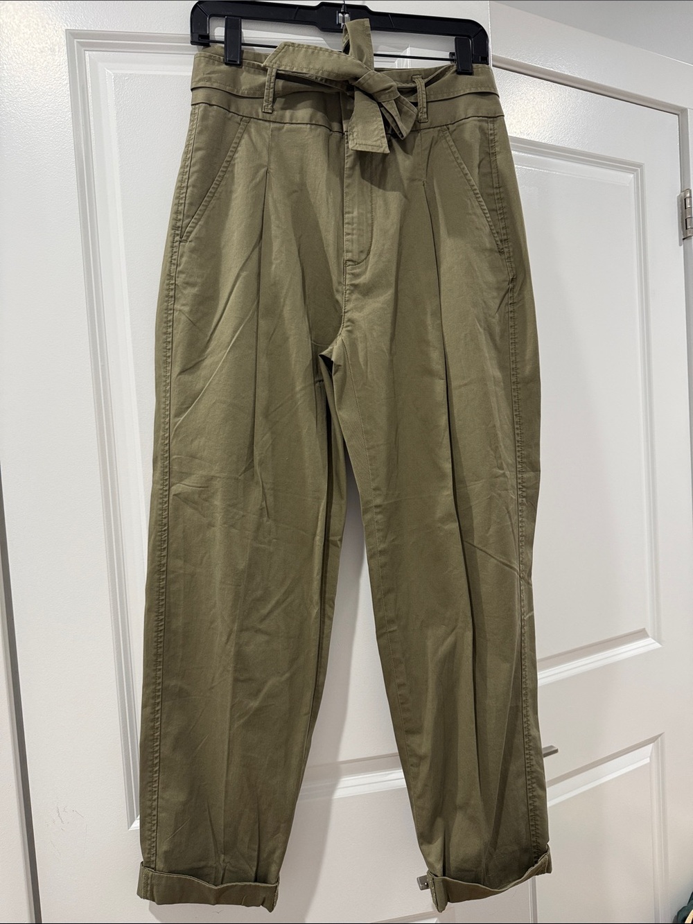Ralph Lauren Olive Paperbag Waist Chino Pants